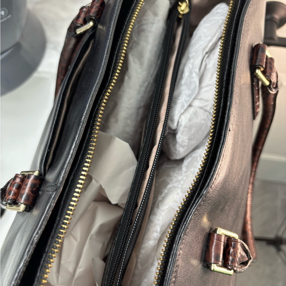 Brahmin Black and Brown LeatherTote Bag - Picture 8 of 11